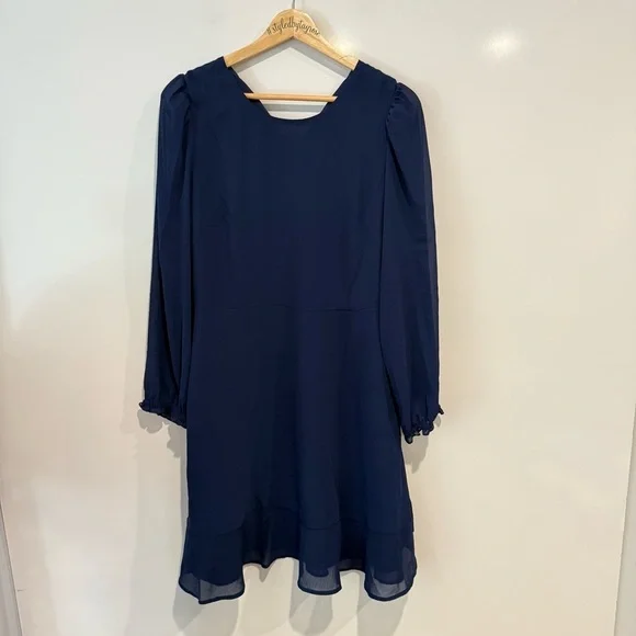 NWT J Crew Mini dress with flounce hem and sheer sleeves - Picture 8 of 9